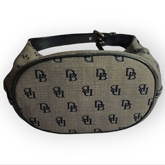 Dooney & Bourke Small Jaquard Canvas Hobo Bag Logo Black Grey - Picture 7 of 10